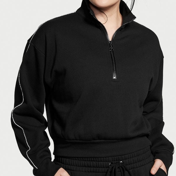 Cotton Fleece Mock-Neck Half-Zip - Picture 4 of 16